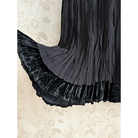 Vtg Alberto Makali Velvet Crinkle Skirt Sz 6 Goth Witchy Dark Fairy Whimsigoth - Picture 3 of 11